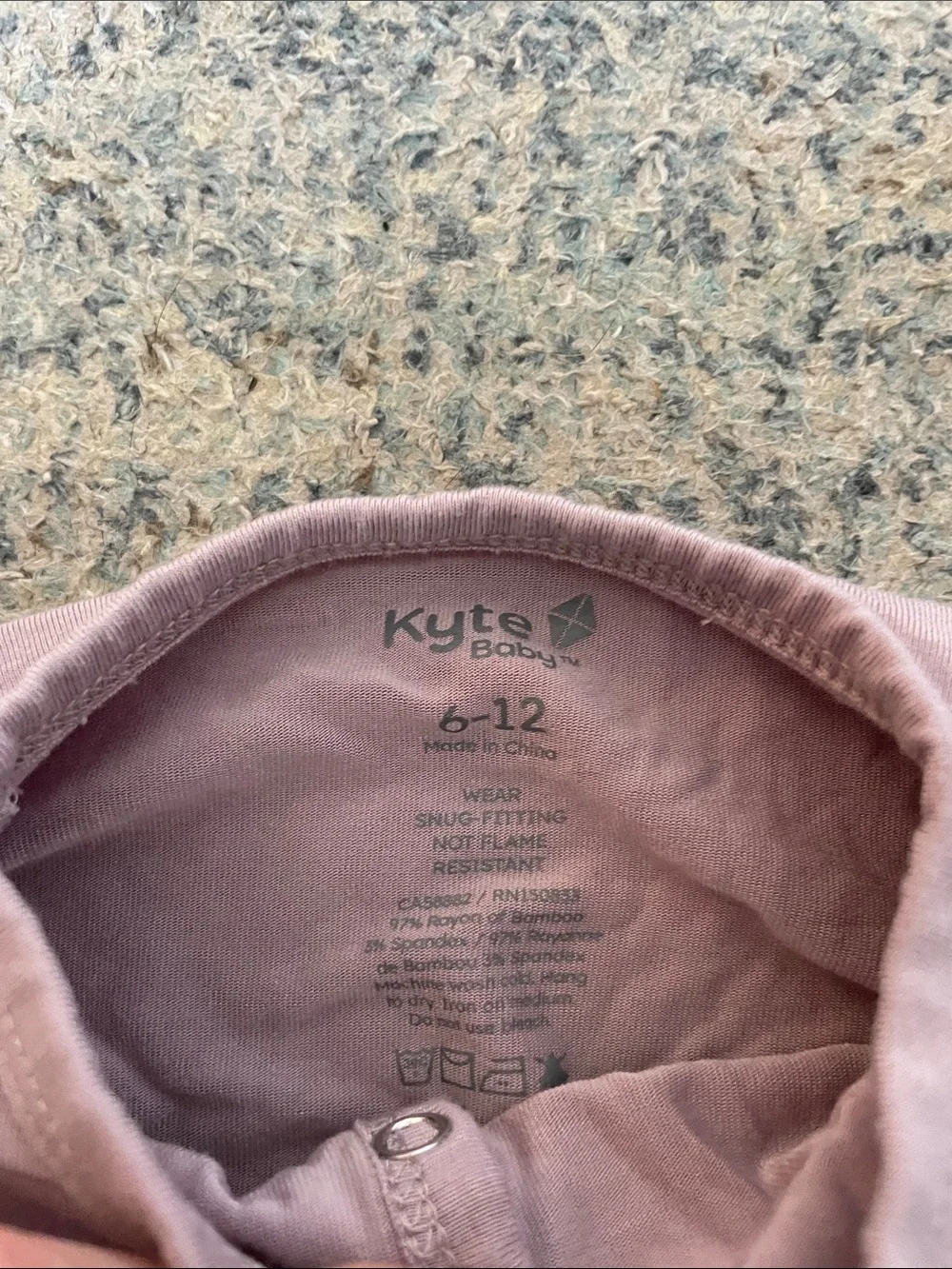 Kyte Baby Long-Sleeve One-Piece Romper in Mauve and Dusty Lavender